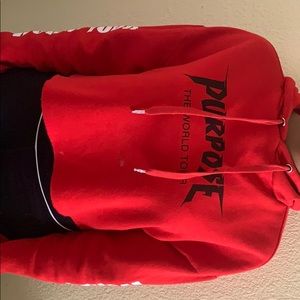 Purpose World Tour Crop Top Hoodie (Justin Bieber)